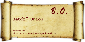 Bató Orion névjegykártya